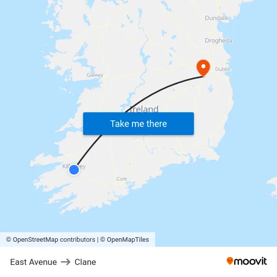 East Avenue to Clane map