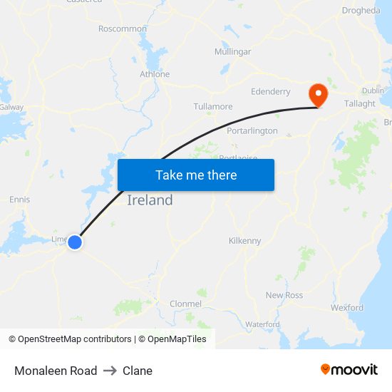 Monaleen Road to Clane map