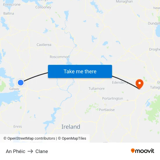 An Phéic to Clane map