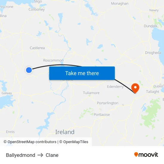 Ballyedmond to Clane map