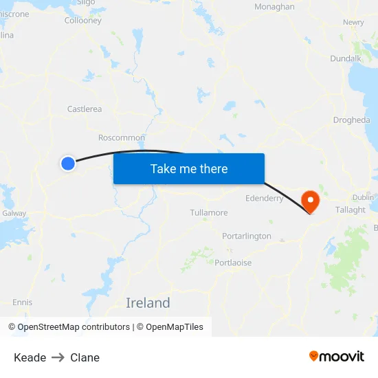 Kead to Clane map