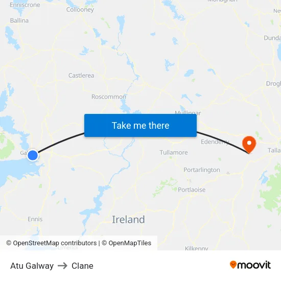 Atu Galway to Clane map