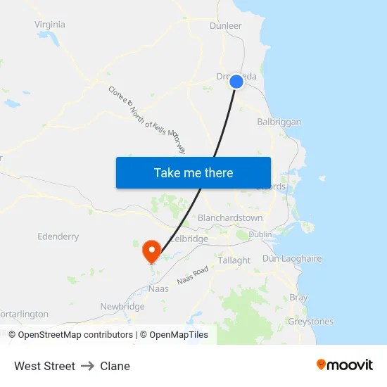 West Street to Clane map