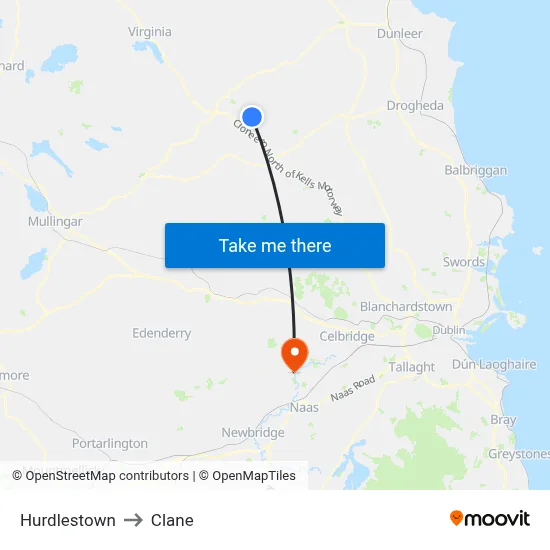 Hurdlestown to Clane map