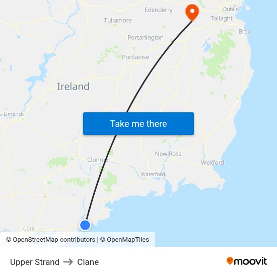 Upper Strand to Clane map