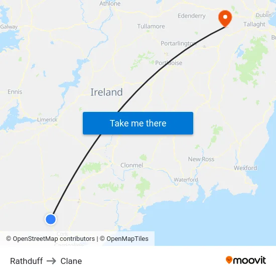 Rathduff to Clane map