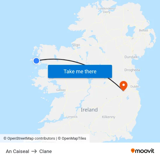 An Caiseal to Clane map