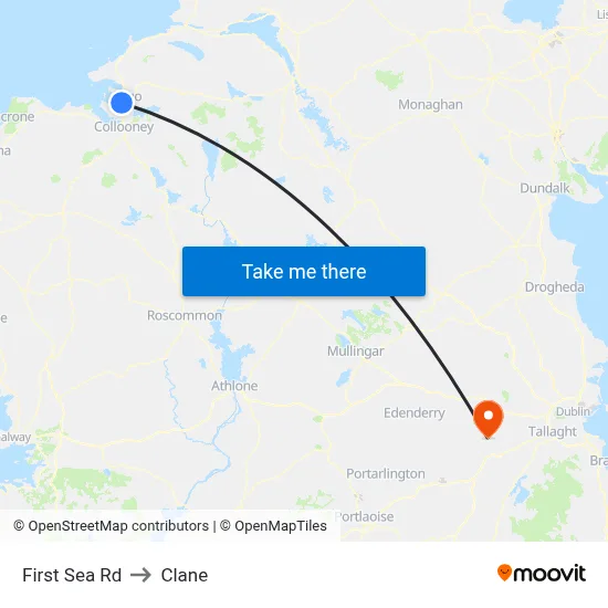 First Sea Rd to Clane map