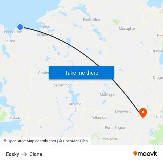 Easky to Clane map