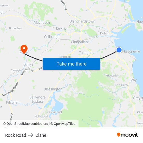 Rock Road to Clane map