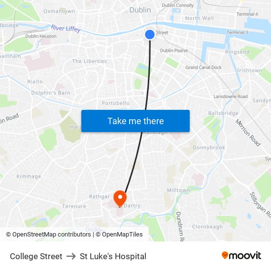 College Street to St Luke's Hospital map