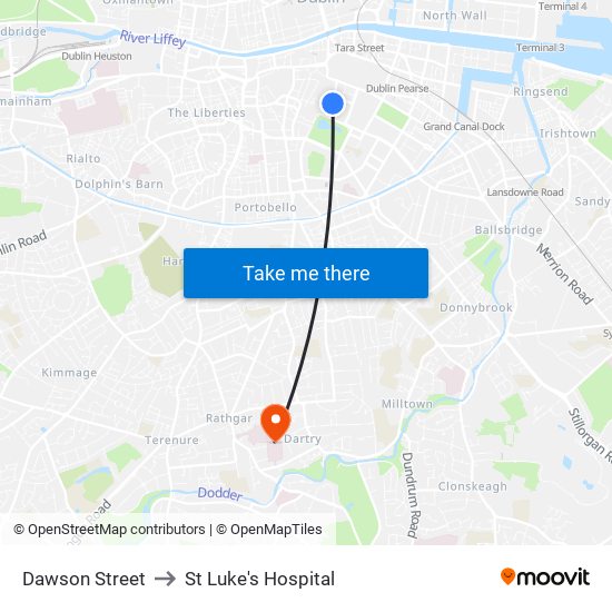 Dawson Street to St Luke's Hospital map