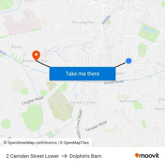 2 Camden Street Lower to Dolphin's Barn map