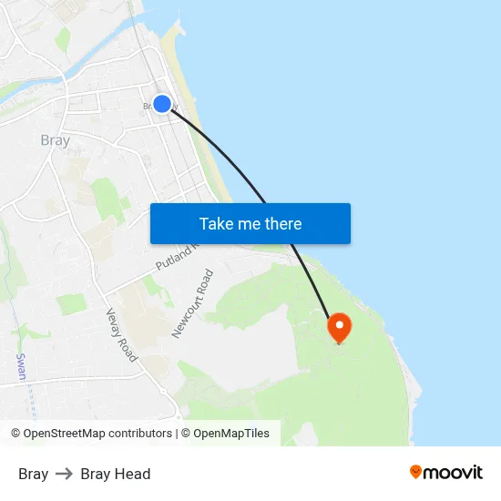 Bray to Bray Head map