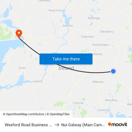Wexford Road Business Park to Nui Galway (Main Campus) map