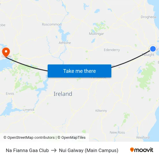 Na Fianna Gaa Club to Nui Galway (Main Campus) map