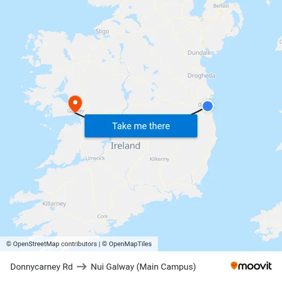 Donnycarney Rd to Nui Galway (Main Campus) map