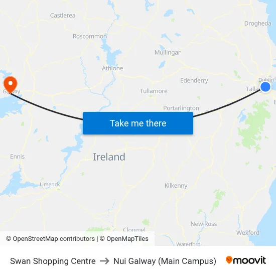 Swan Shopping Centre to Nui Galway (Main Campus) map