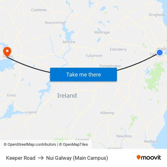 Keeper Road to Nui Galway (Main Campus) map