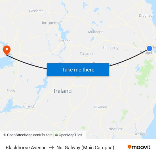 Blackhorse Avenue to Nui Galway (Main Campus) map
