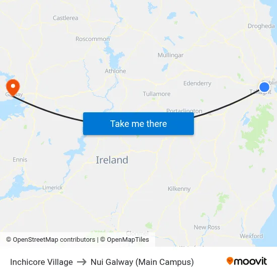 Inchicore Village to Nui Galway (Main Campus) map