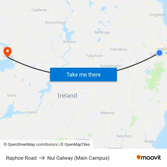 Raphoe Road to Nui Galway (Main Campus) map