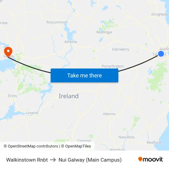 Walkinstown Rnbt to Nui Galway (Main Campus) map