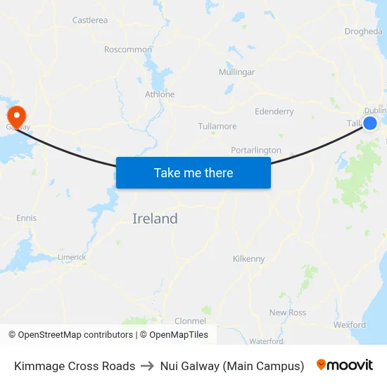 Kimmage Cross Roads to Nui Galway (Main Campus) map