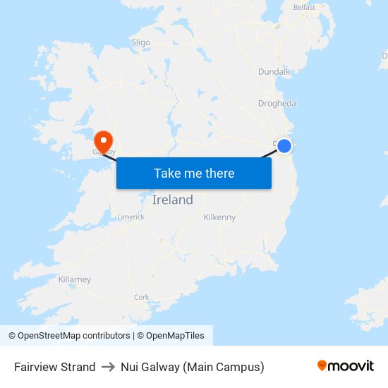 Fairview Strand to Nui Galway (Main Campus) map