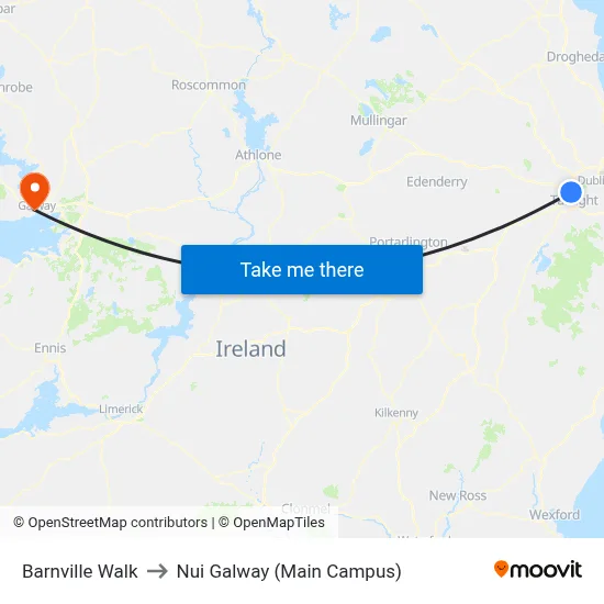 Barnville Walk to Nui Galway (Main Campus) map