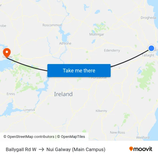 Ballygall Rd W to Nui Galway (Main Campus) map