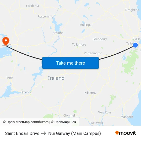 Saint Enda's Drive to Nui Galway (Main Campus) map
