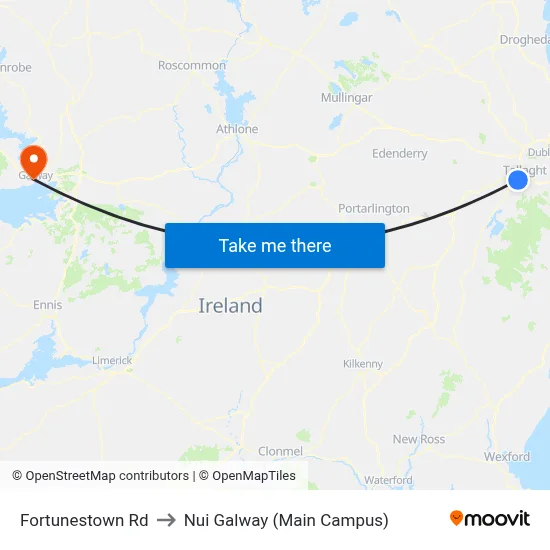 Fortunestown Rd to Nui Galway (Main Campus) map