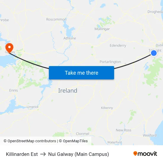 Killinarden Est to Nui Galway (Main Campus) map
