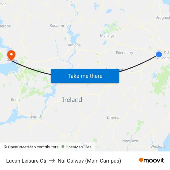 Lucan Leisure Ctr to Nui Galway (Main Campus) map
