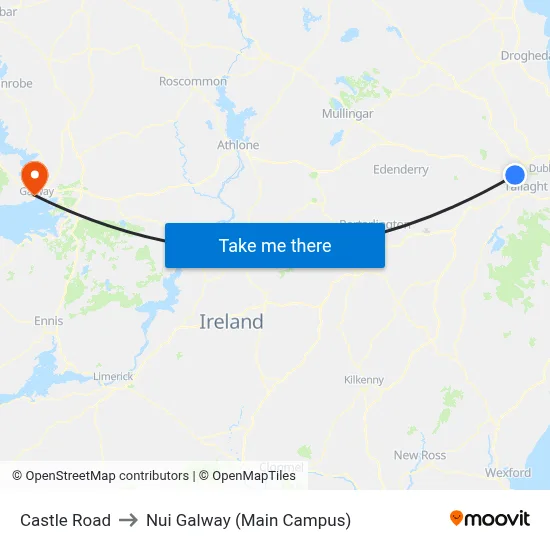 Castle Road to Nui Galway (Main Campus) map