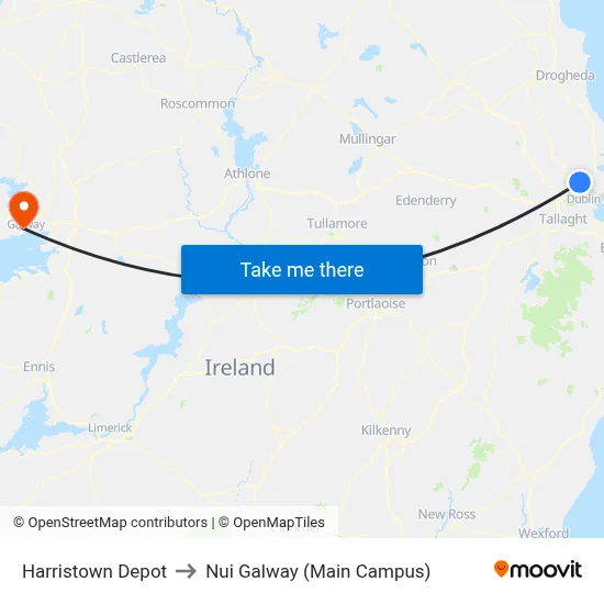 Harristown Depot to Nui Galway (Main Campus) map