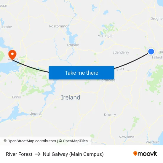 River Forest to Nui Galway (Main Campus) map