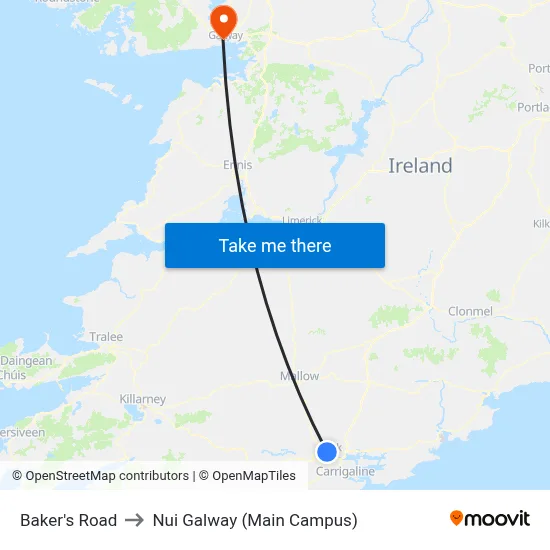 Baker's Road to Nui Galway (Main Campus) map