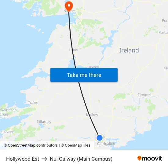 Hollywood Est to Nui Galway (Main Campus) map