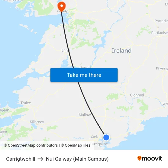 Carrigtwohill to Nui Galway (Main Campus) map