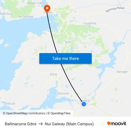 Ballinacurra Gdns to Nui Galway (Main Campus) map