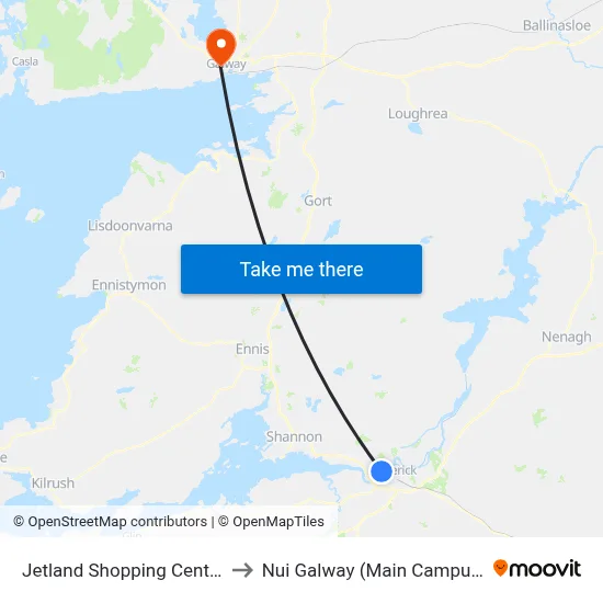 Jetland Shopping Centre to Nui Galway (Main Campus) map