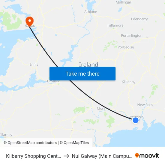 Kilbarry Shopping Centre to Nui Galway (Main Campus) map