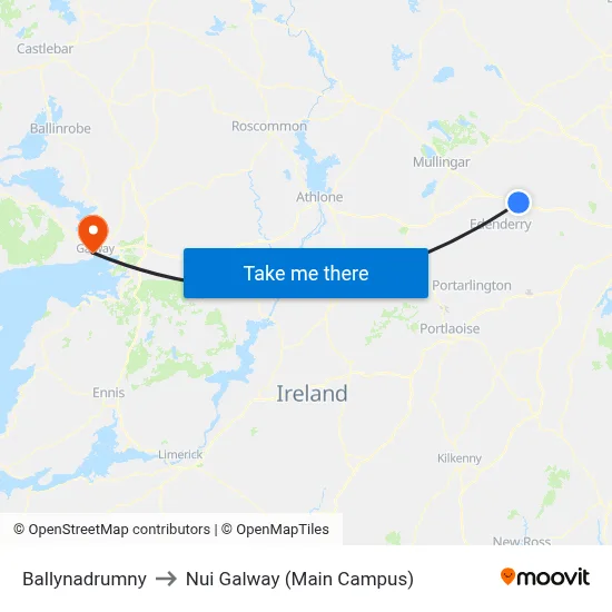Ballynadrumny to Nui Galway (Main Campus) map