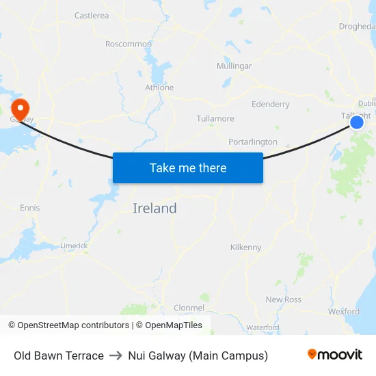 Old Bawn Terrace to Nui Galway (Main Campus) map