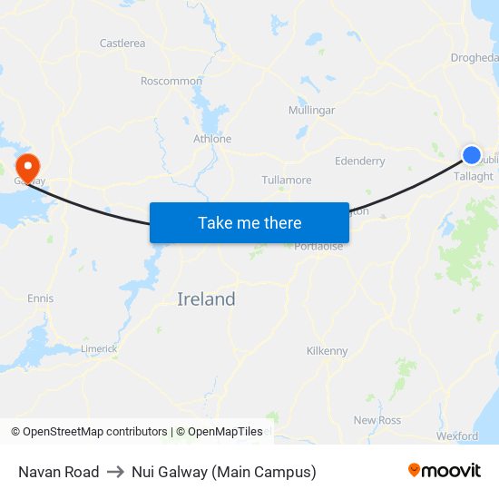 Navan Road to Nui Galway (Main Campus) map