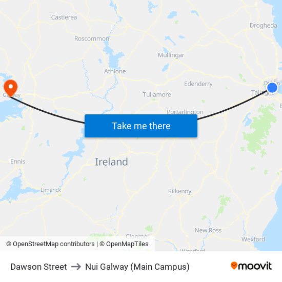 Dawson Street to Nui Galway (Main Campus) map