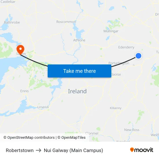 Robertstown to Nui Galway (Main Campus) map