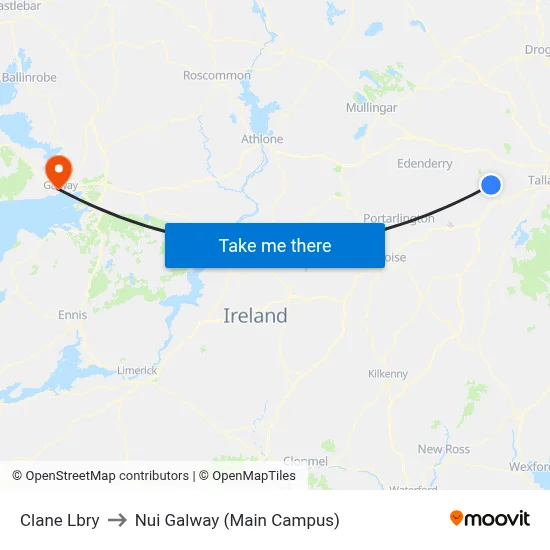 Clane Lbry to Nui Galway (Main Campus) map